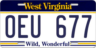 WV license plate OEU677