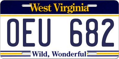 WV license plate OEU682