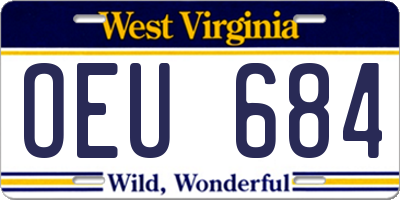 WV license plate OEU684