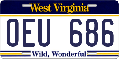 WV license plate OEU686