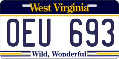 WV license plate OEU693