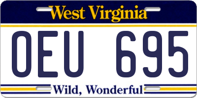 WV license plate OEU695