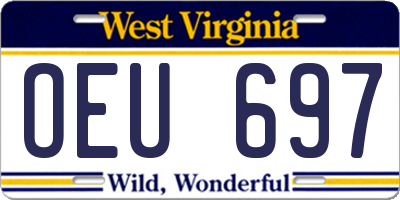 WV license plate OEU697
