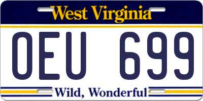 WV license plate OEU699