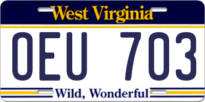 WV license plate OEU703