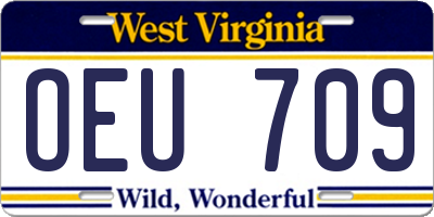 WV license plate OEU709