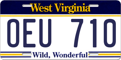 WV license plate OEU710