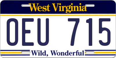 WV license plate OEU715