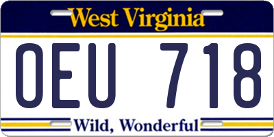 WV license plate OEU718