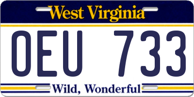 WV license plate OEU733