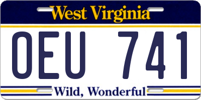 WV license plate OEU741