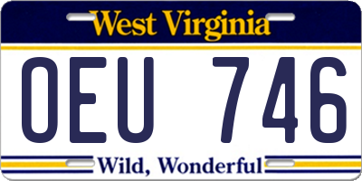 WV license plate OEU746