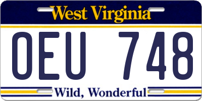 WV license plate OEU748