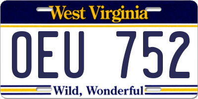 WV license plate OEU752