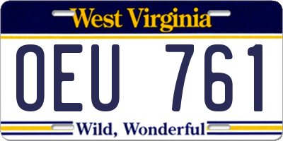 WV license plate OEU761