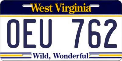 WV license plate OEU762