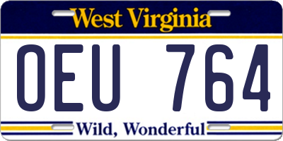 WV license plate OEU764