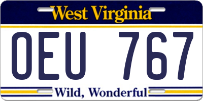 WV license plate OEU767