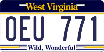 WV license plate OEU771