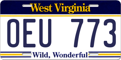 WV license plate OEU773