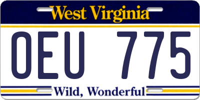 WV license plate OEU775