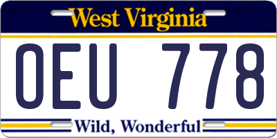 WV license plate OEU778