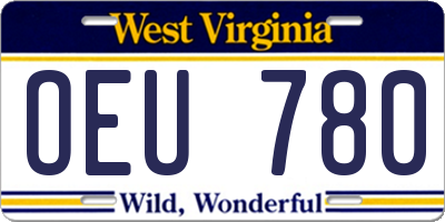 WV license plate OEU780