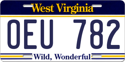 WV license plate OEU782