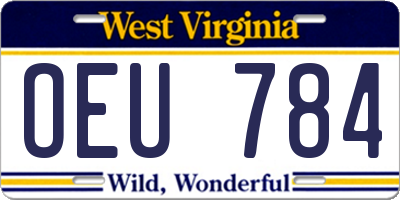 WV license plate OEU784