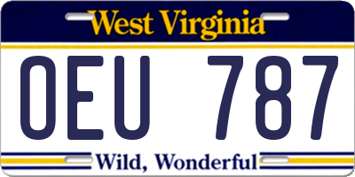 WV license plate OEU787