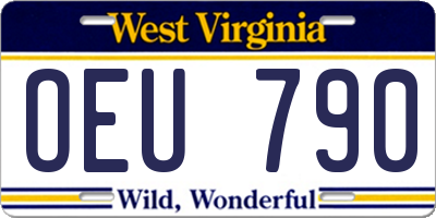 WV license plate OEU790