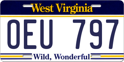 WV license plate OEU797