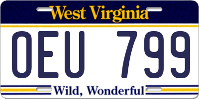 WV license plate OEU799