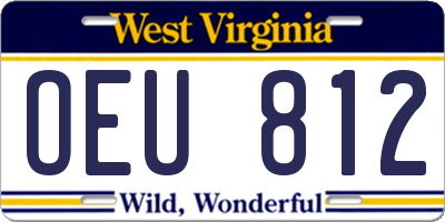 WV license plate OEU812