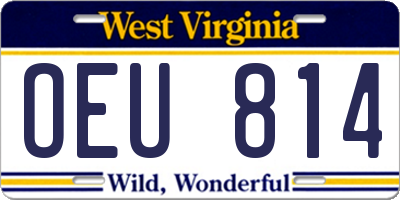 WV license plate OEU814