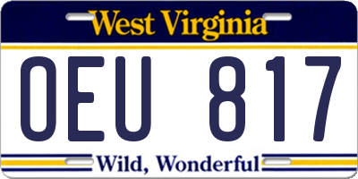 WV license plate OEU817