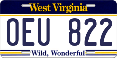 WV license plate OEU822