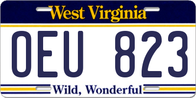 WV license plate OEU823