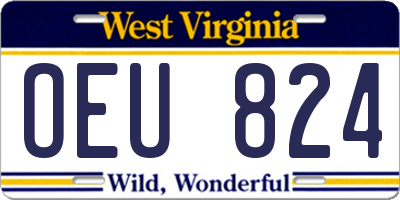 WV license plate OEU824