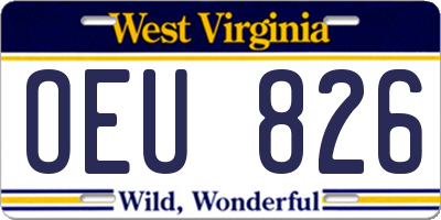 WV license plate OEU826