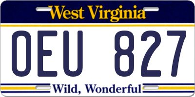 WV license plate OEU827