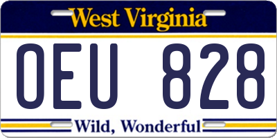 WV license plate OEU828