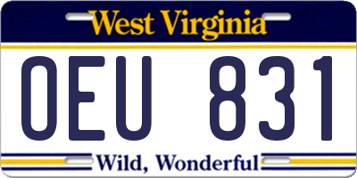 WV license plate OEU831