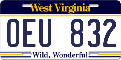 WV license plate OEU832