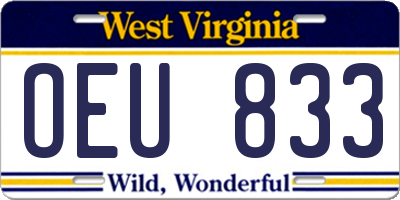 WV license plate OEU833