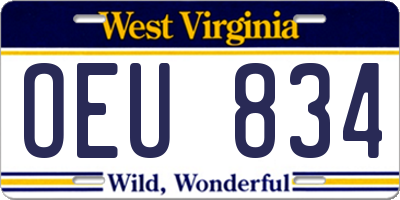 WV license plate OEU834