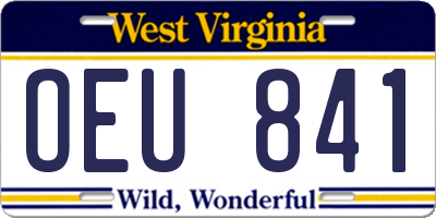 WV license plate OEU841