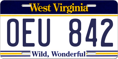 WV license plate OEU842