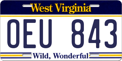 WV license plate OEU843