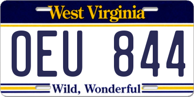 WV license plate OEU844